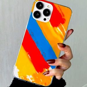 iPhone 12 Pro Max colorblock stroke print case